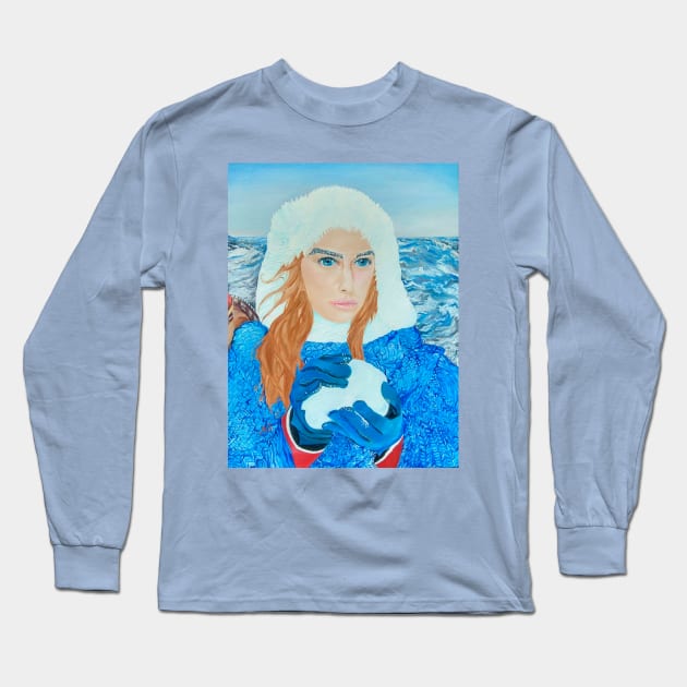 Snow Lady Long Sleeve T-Shirt by mariasibireva